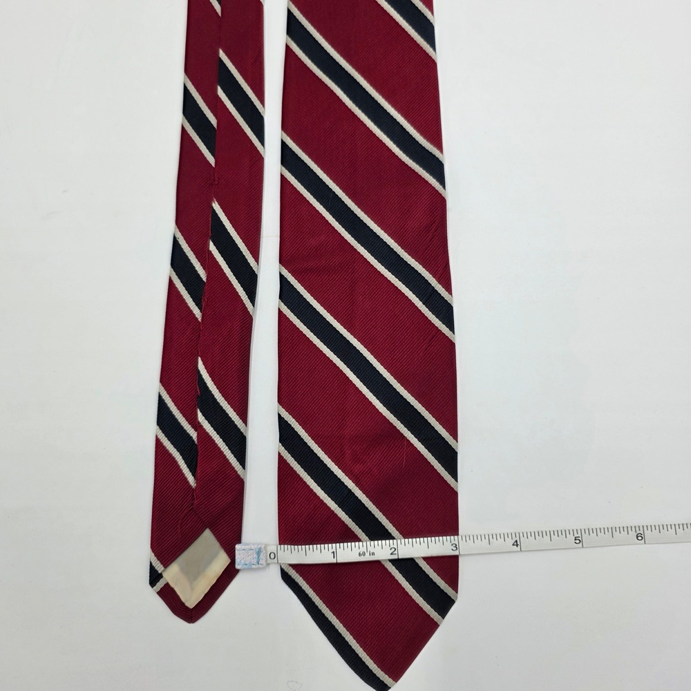 Brooks Brothers Makers Striped Silk Necktie Red Navy White Men's